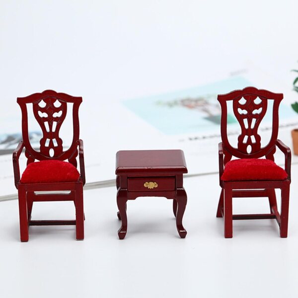 Sedia Miniatura Rosso 1:12 Casa delle Bambole in Legno, Design Retrò Fai da Te
