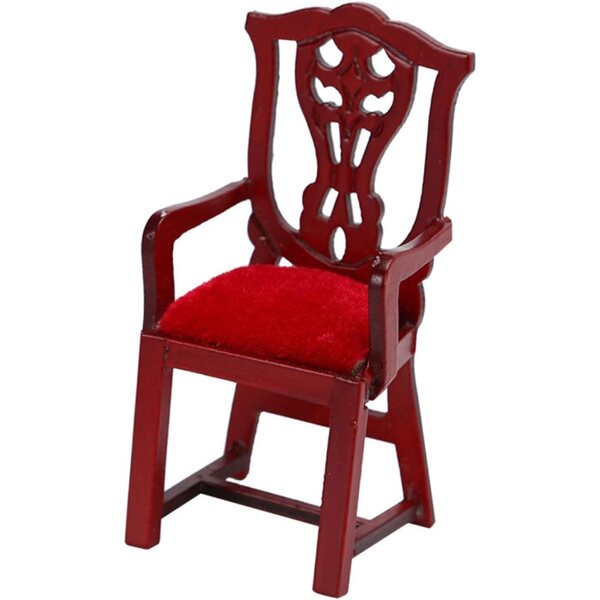 Sedia Miniatura Rosso 1:12 Casa delle Bambole in Legno, Design Retrò Fai da Te