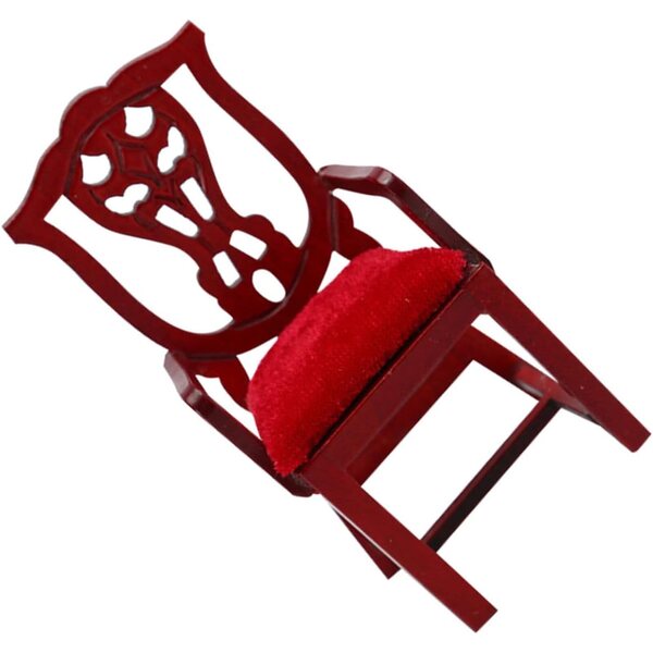 Sedia Miniatura Rosso 1:12 Casa delle Bambole in Legno, Design Retrò Fai da Te