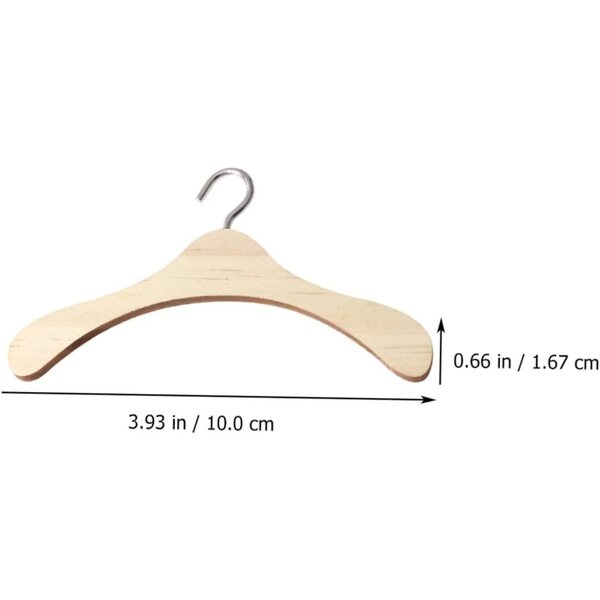 NOLITOY 5 Cintretti in Legno Miniature per bamboles, Organizzatori per Abiti in Legno Naturale