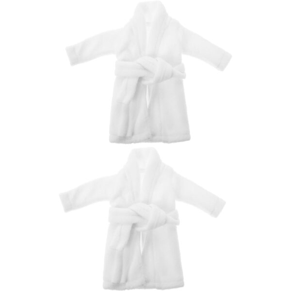 Set 2 Peignoirs di Natale per Bambole 30 cm in Tessuto Morbido Bianco