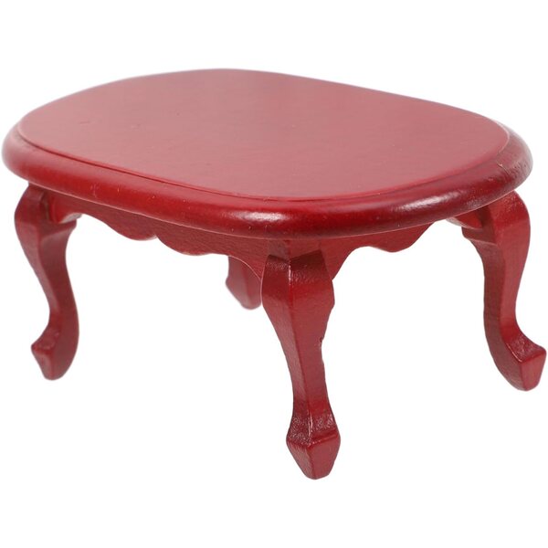 YARNOW Tavolino Miniatura in Legno Vintage Rosso per Casette delle Bambole