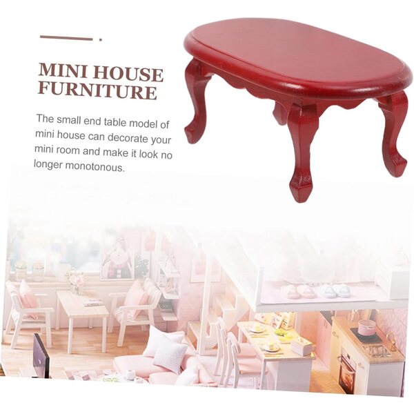 YARNOW Tavolino Miniatura in Legno Vintage Rosso per Casette delle Bambole