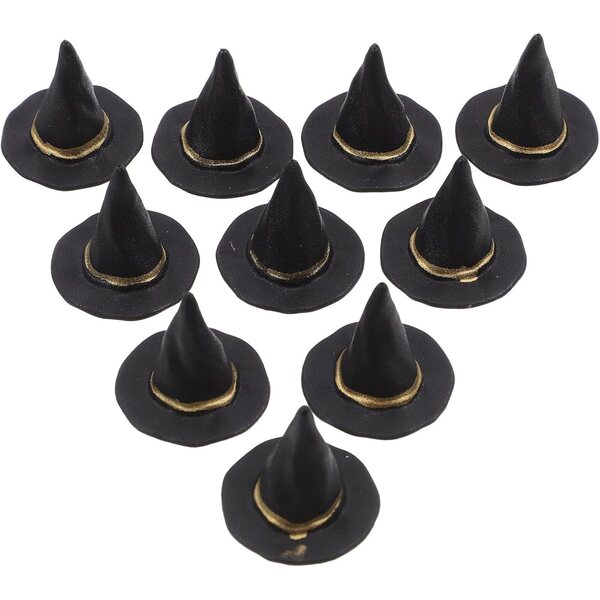 20 mini cappelli da strega neri per Halloween decorazioni e accessori creativi 2,5 cm