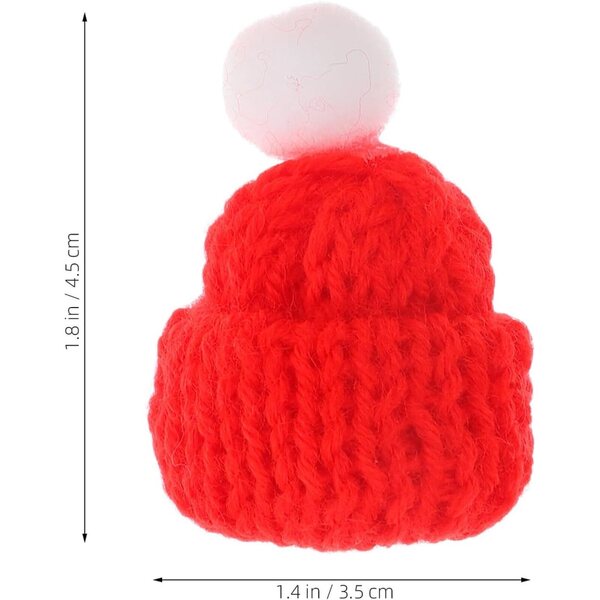 24 Mini Bonnet Natale in Lana Multicolore per Decorazioni e Fai-da-Te 4,5x3,5 cm