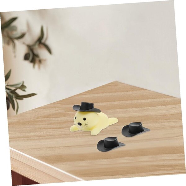 Hemobllo 20 Mini Cappelli Cowboy Neri e Stampa Mucca per Decorazioni e Fai-da-Te