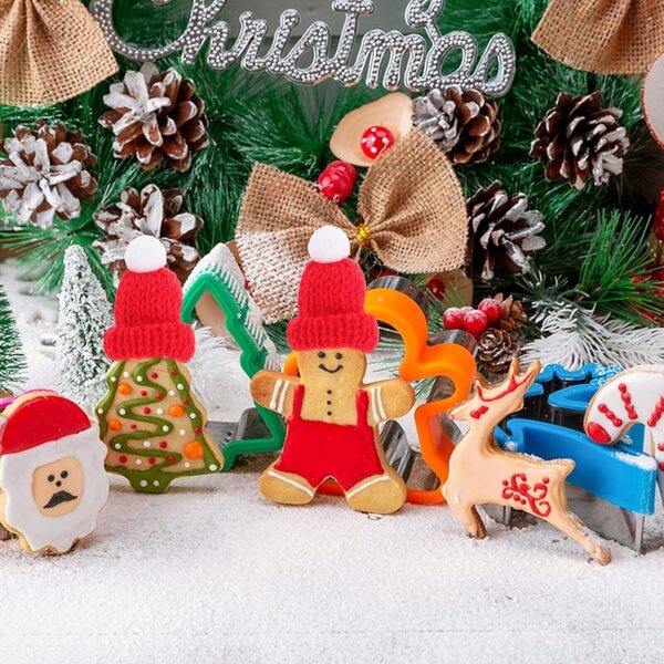 Hemobllo Set 12 Mini Bonnet Natale In maglias Rossi Decorazioni Fai da Te