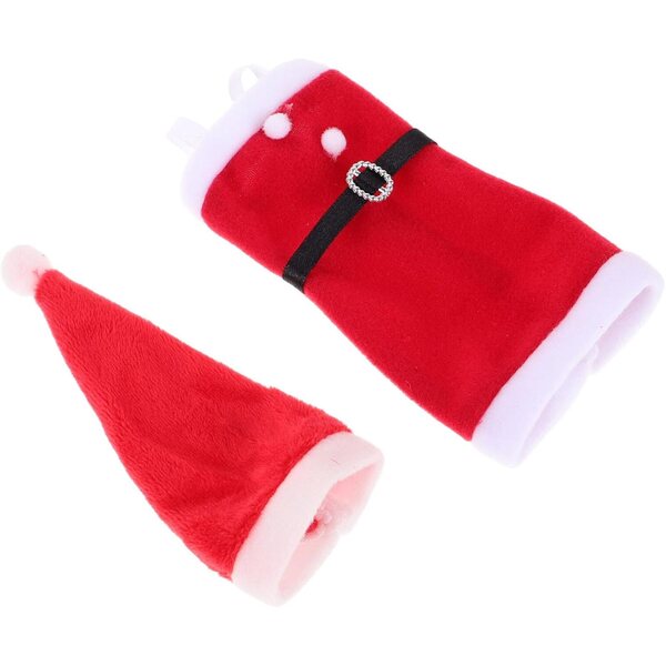 Costume di Natale per Pupazzetti 6cm con Abito in Peluche e Cappello Rosso Festivo