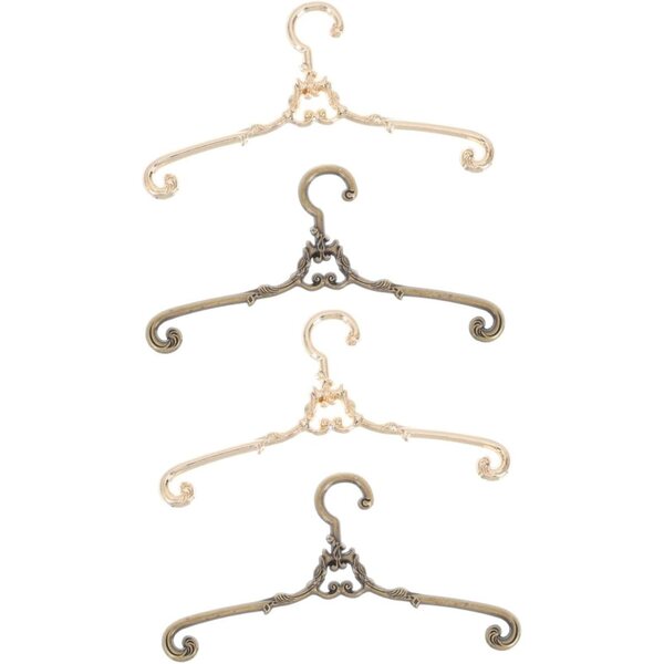 Mini Cintres en Alliage Doré et Cuivre per Vestiti di Bambola – Set da 4 Pezzi NOLITOY