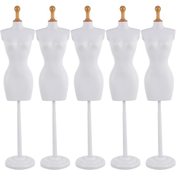 SOIMISS Mini-Schaufensterpuppenständer aus Kunststoff für Puppenkleidung – Set mit 5 Stück, 25,5 cm