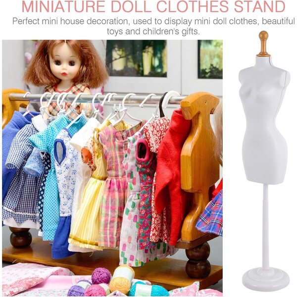 SOIMISS Mini-Schaufensterpuppenständer aus Kunststoff für Puppenkleidung – Set mit 5 Stück, 25,5 cm
