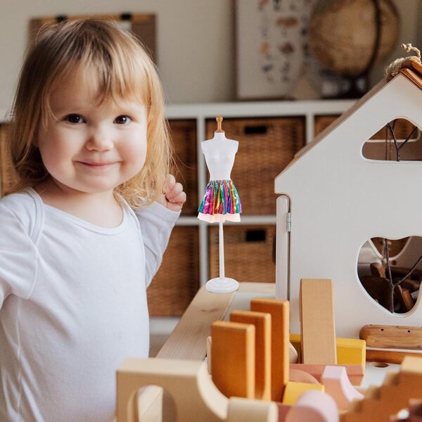SOIMISS Mini-Schaufensterpuppenständer aus Kunststoff für Puppenkleidung – Set mit 5 Stück, 25,5 cm