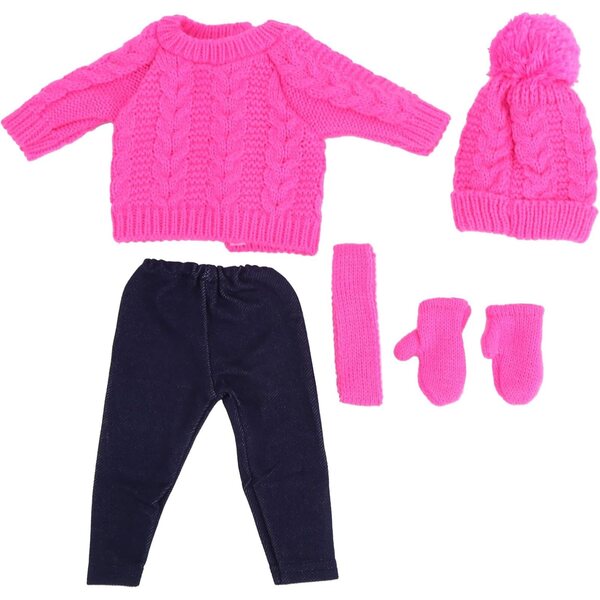 Cryfokt Abbigliamento per Bambole 18 Pollici: Completo Morbido con Cappello e Sciarpa