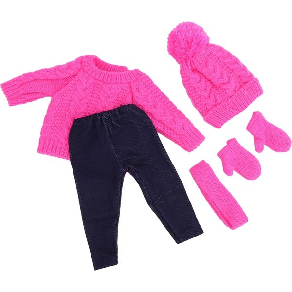 Cryfokt Abbigliamento per Bambole 18 Pollici: Completo Morbido con Cappello e Sciarpa