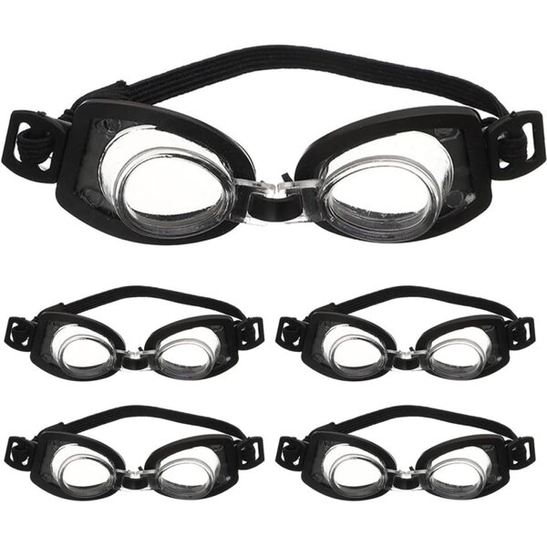 SOIMISS Set mit 5 schwarzen Mini-Schwimmbrillen für Puppen, leichtes und kompaktes Zubehör