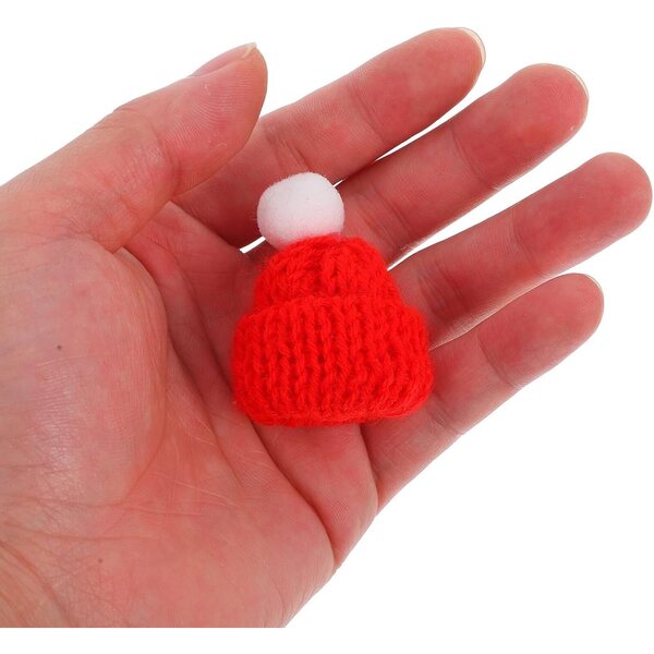 SOIMISS Mini Bonnet di Natale in Lana, Set 24 Pezzi Colorati per Decorazioni Creative