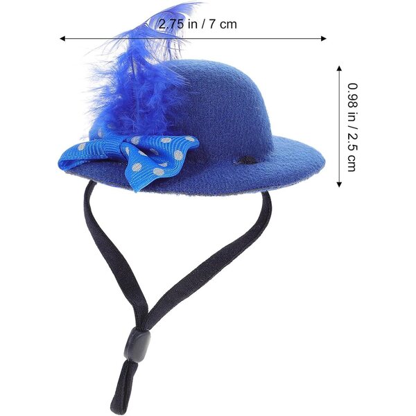 Set 6 Mini Cappelli Decorativi a Pois con Fiocco per Bambole, Accessori Creativi in Poliestere