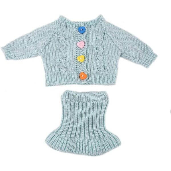 Abbigliamento per bambola americana 46 cm - Completo maglia e gonna blu