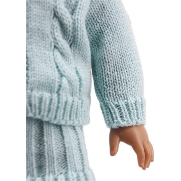 Abbigliamento per bambola americana 46 cm - Completo maglia e gonna blu