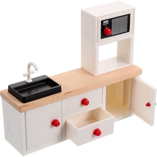 ERINGOGO Mobiletto da Cucina in Legno Miniatura 1:12 per Casa delle Bambole