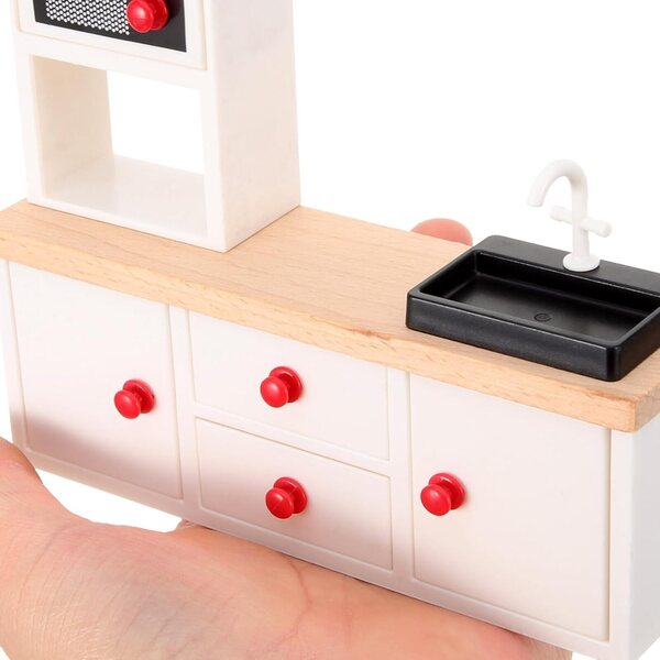 ERINGOGO Mobiletto da Cucina in Legno Miniatura 1:12 per Casa delle Bambole