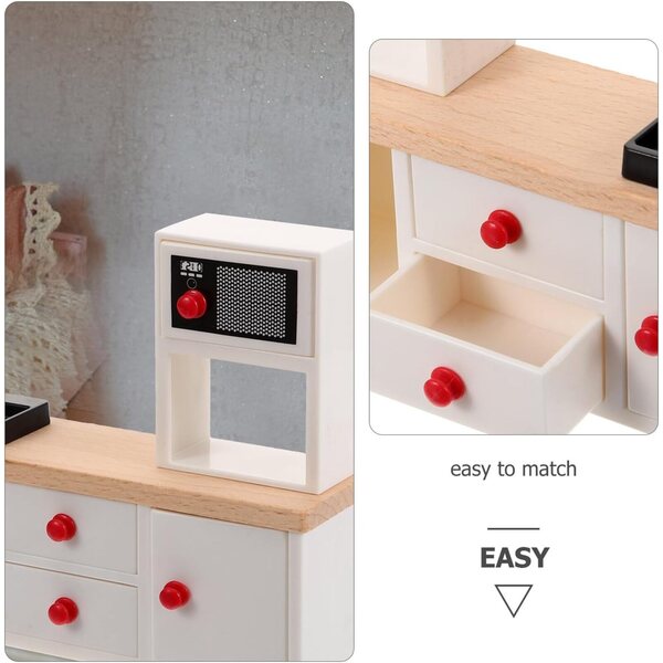 ERINGOGO Mobiletto da Cucina in Legno Miniatura 1:12 per Casa delle Bambole