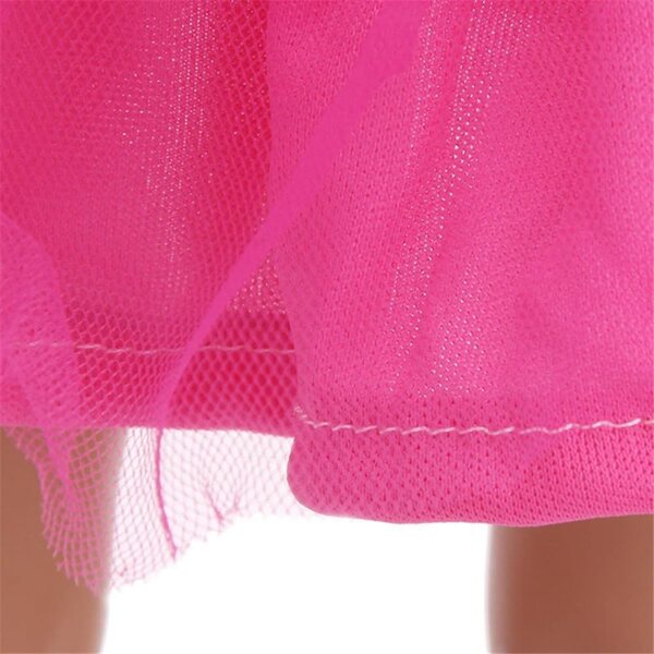 Abito stampato con cavallo e fascia per bambola americana 46 cm - Accessorio rosa rosso