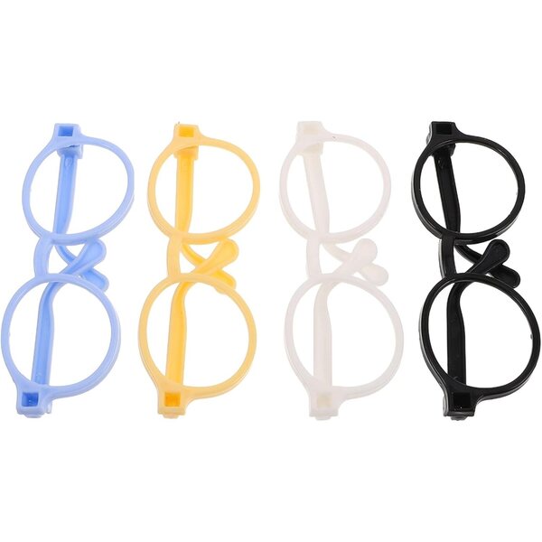 SOIMISS 4 bunte Brillen für Puppen, realistische und widerstandsfähige Mini-Accessoires