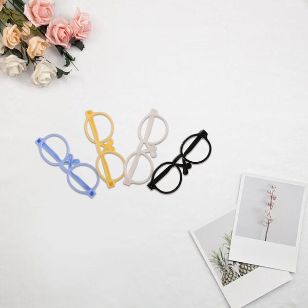 SOIMISS 4 bunte Brillen für Puppen, realistische und widerstandsfähige Mini-Accessoires