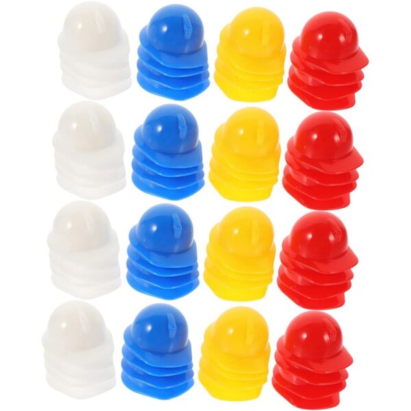 VICASKY Set mit 80 farbigen Mini-Kunststoffhelmen für Puppen, Tiere und Dekorationen
