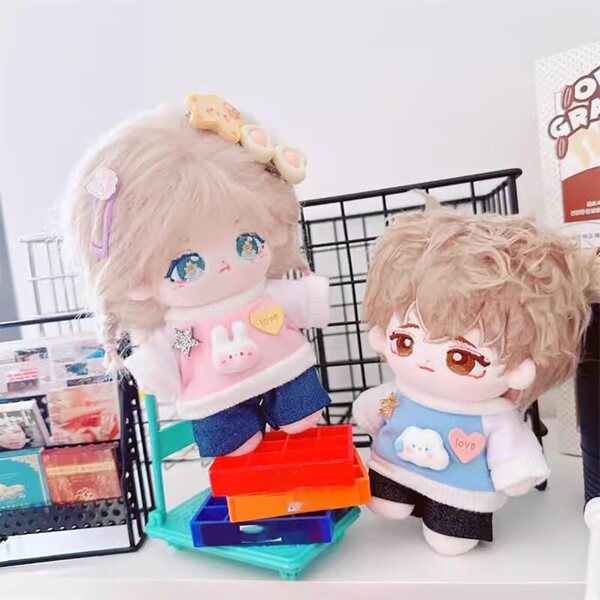 niannyyhouse Set di vestiti per bambola di peluche 10-15 cm Felpa e jeans blu