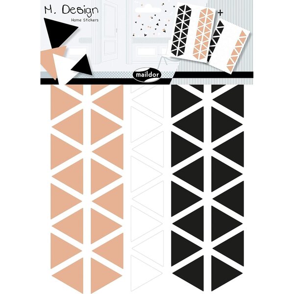 Maildor Adesivo da Parete AD040O 2 Fogli 25x35 cm Disegno Geometrico Triangoli