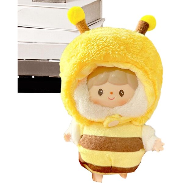 Vesti per bambole peluche in tessuto cuciti a mano, vestiti animali colorati 15 cm