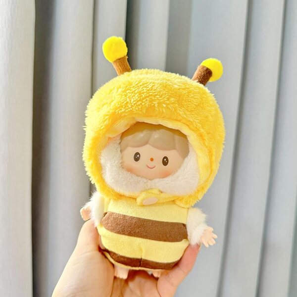 Vesti per bambole peluche in tessuto cuciti a mano, vestiti animali colorati 15 cm