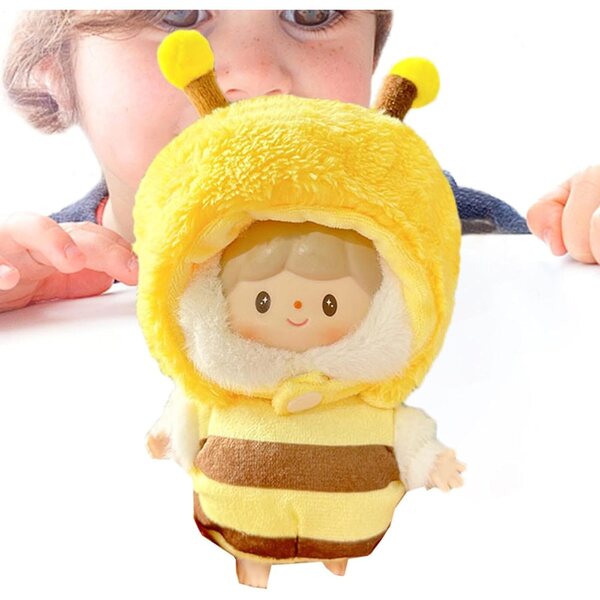 Vesti per bambole peluche in tessuto cuciti a mano, vestiti animali colorati 15 cm
