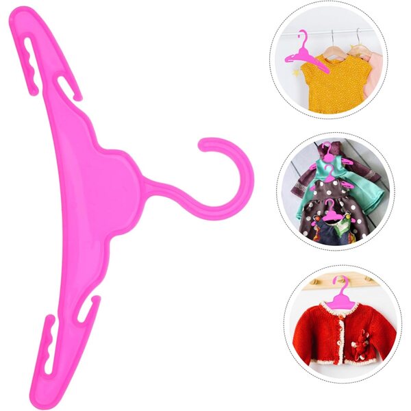 VICASKY 10 mini cintres rosa in plastica per vestiti di bambole, accessori organizzazione
