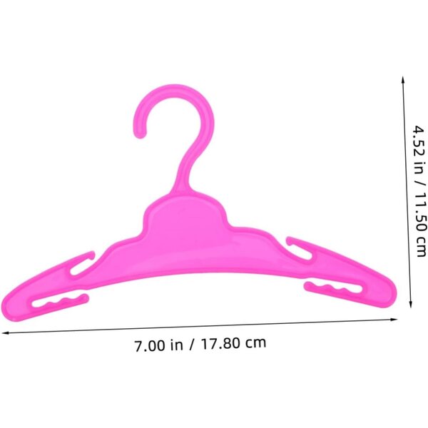 VICASKY 10 mini cintres rosa in plastica per vestiti di bambole, accessori organizzazione