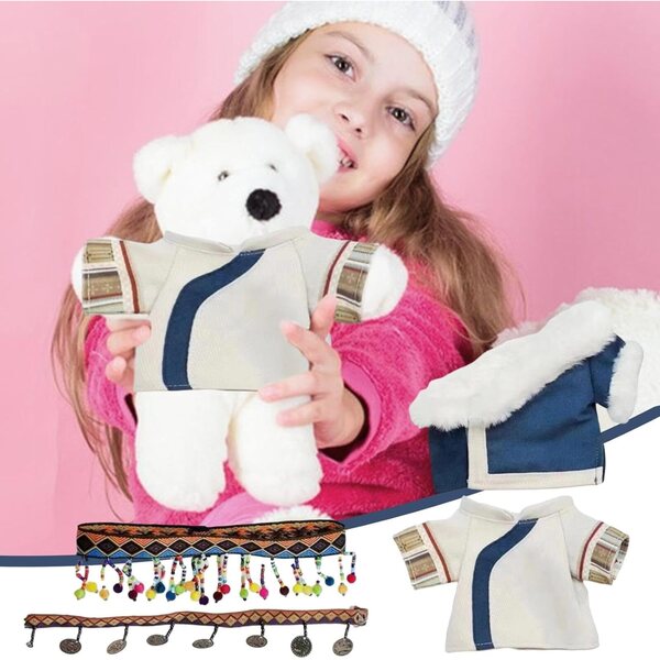 Bekleidungsset für 20 cm große Puppen aus Baumwolle und weichem Stoff, komplett und Zubehör