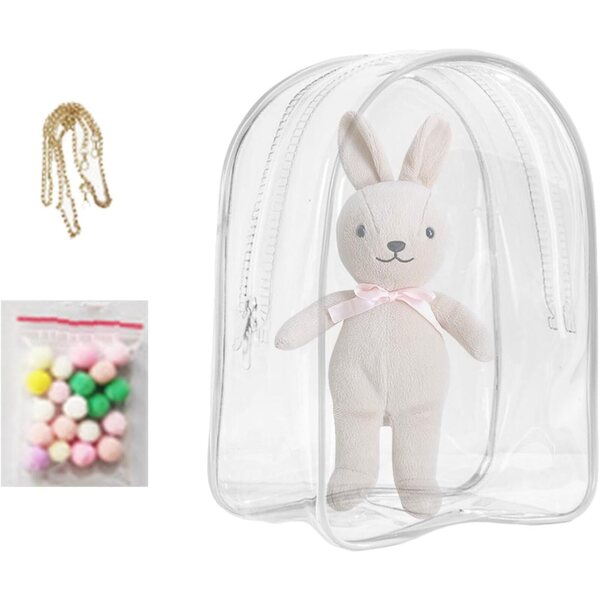 Borsa portaoggetti per bambola in PVC addensato trasparente, comodo zaino antipolvere