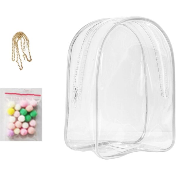 Transparente Puppenaufbewahrungstasche aus verdicktem PVC, praktischer staubdichter Rucksack