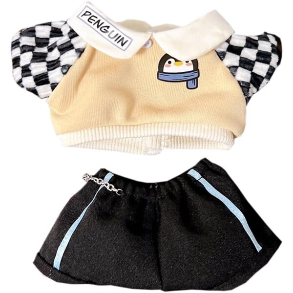 Completo per bambola in peluche 10-20 cm niannyyhouse giacca e pantaloni marrone