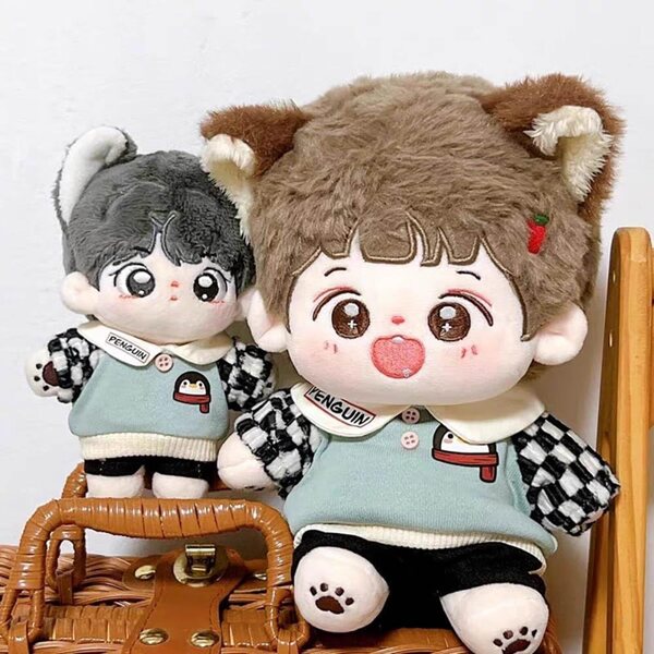 Completo per bambola in peluche 10-20 cm niannyyhouse giacca e pantaloni marrone