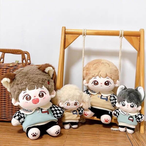 Completo per bambola in peluche 10-20 cm niannyyhouse giacca e pantaloni marrone