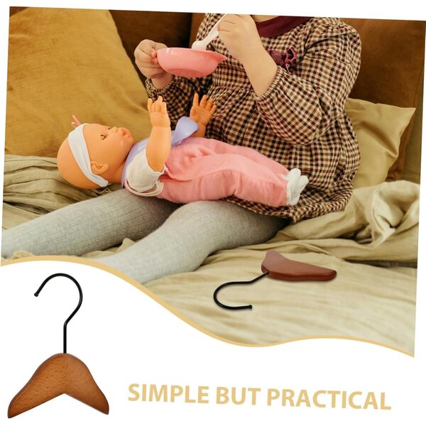 Cintre Miniature in Legno TOYANDONA per Vestiti di Bambole e Animali Domestici