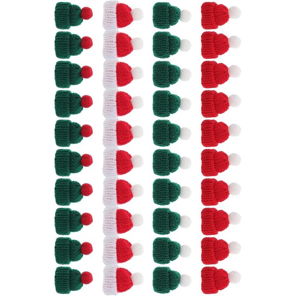 Mini cappelli natalizi lavorati a mano - 40 pezzi per decorazioni e artigianato fai-da-te