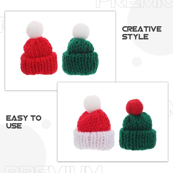 Mini cappelli natalizi lavorati a mano - 40 pezzi per decorazioni e artigianato fai-da-te
