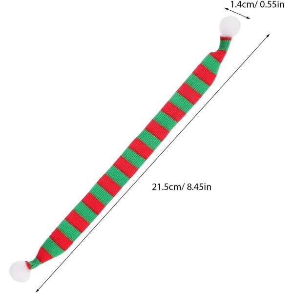 Set 8 Mini-Sciarpe de Natale In magliaes per bambole e Decorazioni Natalizie