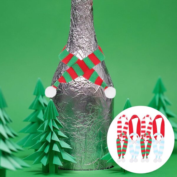 Set 8 Mini-Sciarpe de Natale In magliaes per bambole e Decorazioni Natalizie