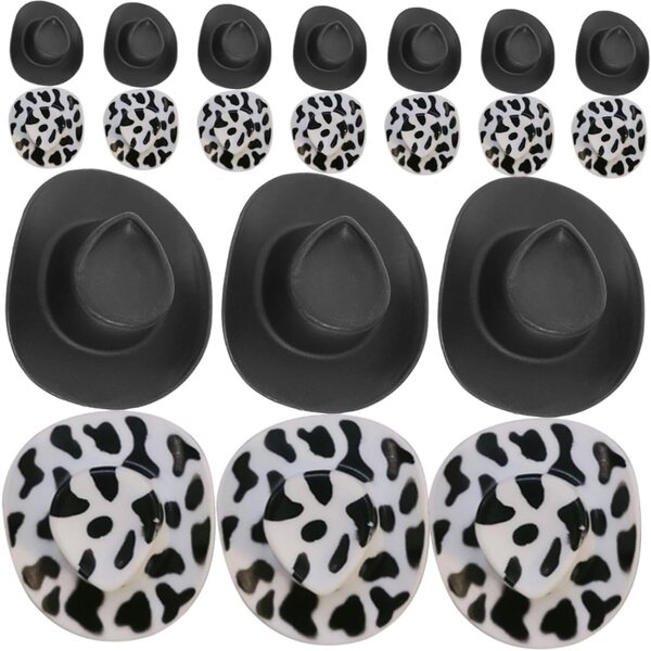 Set 20 Mini Chapeaux Cowboy in Plastica per Bambole e Hobby Creativi