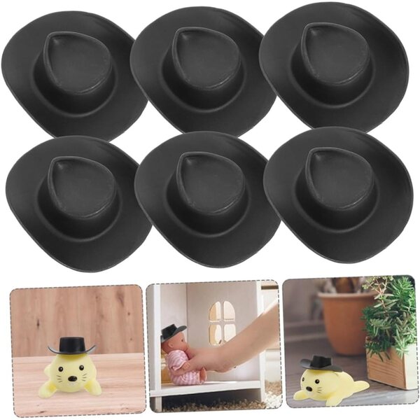 Set 20 Mini Chapeaux Cowboy in Plastica per Bambole e Hobby Creativi
